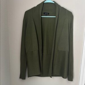 Verve Ami Olive Green Open Front Cardigan Sweater